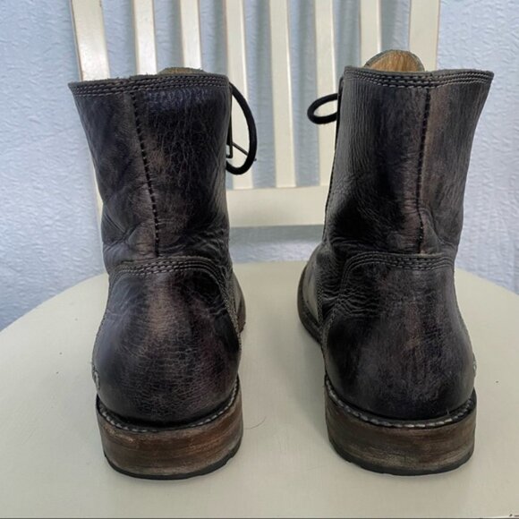 Bed Stu Lace Up Tactic Combat Boots Black Driftwood - Picture 5 of 11